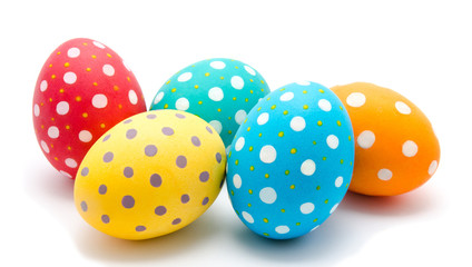 Perfect colorful handmade easter eggs isolated