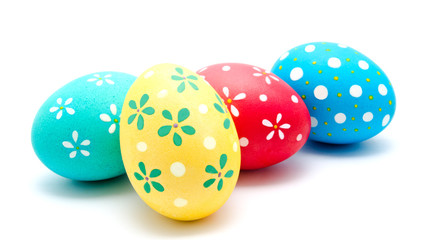 Perfect colorful handmade easter eggs isolated