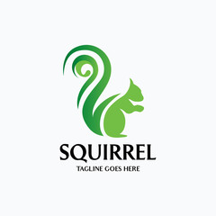 Squirrel logo design template. Vector illustration