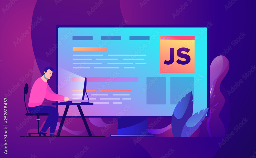 Wall mural vector business concept illustration web development and coding