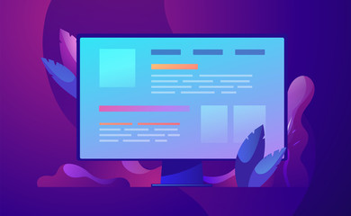 Vector business concept illustration Web development and coding.