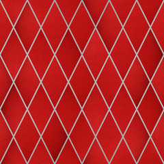 Red leather in rhombus pattern, Seamless wallpaper texture pattern background
