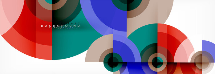 Obraz premium Round circles and triangles abstract background