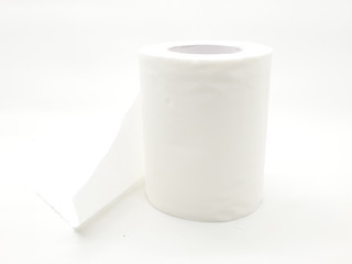 White Toilet Paper Roll in Isolated Background