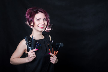 hairdresser woman in studio	