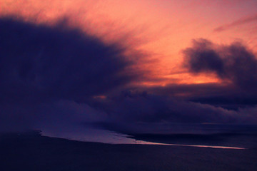 sunset in mountains