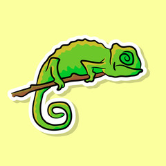 chameleon sticker vector drawing