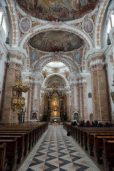 Fototapeta na wymiar INNSBRUCK, AUSTRIA Innsbruck Cathedral or Cathedral of St. James is a baroque cathedral of the Roman Catholic Diocese of Innsbruck in Innsbruck, Austria