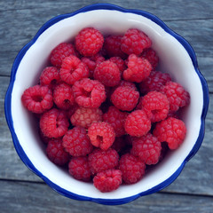 ripe raspberries, top view. wild berry.