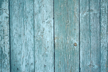 blue Board grunge background. wall of planks. texture.
