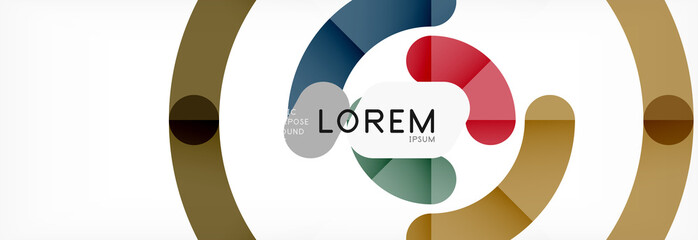 Vector outlined stroke circles composition