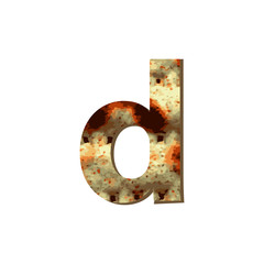 English lowercase letter D with matza texture. Font for Passover. Vector illustration on isolated background.