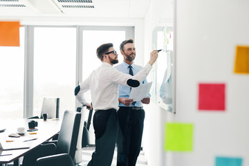 Two business man working at modern office