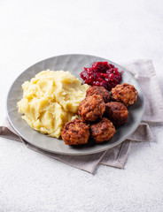 Swedish meatballs with mashed potato