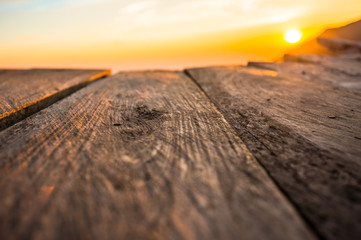 Wooden terrace with evening light 3