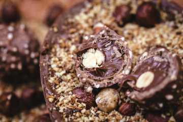Gourmet Easter egg, stuffed with walnuts and creamy chocolate. Brazilian Easter egg to be eaten...