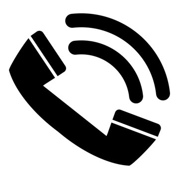 gz345 GrafikZeichnung: icon telephone handset receiver - make a phone call - black - simple template - square xxl g7279