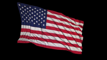 Obraz premium 3D rendering of an american flag. The flag is made on the basis of fabric, smoothly developing in the wind
