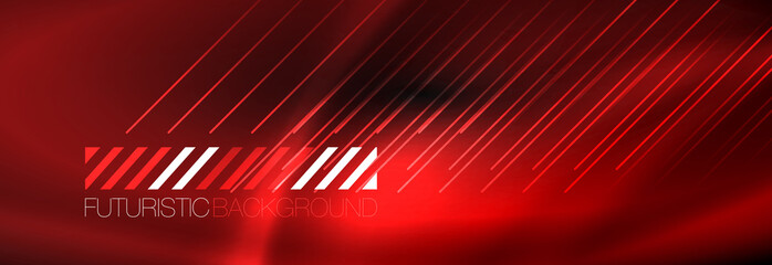 Neon glowing techno lines, hi-tech futuristic abstract background template with lines