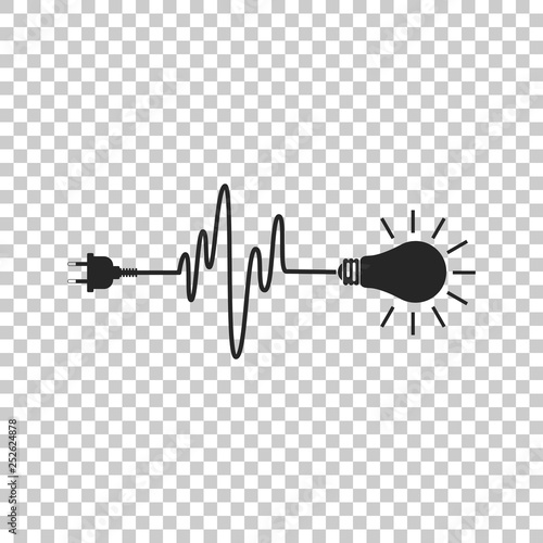 Wire Plug And Light Bulb Icon Isolated On Transparent Background