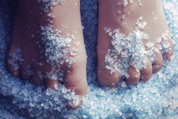 feet in sea salt