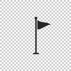 Golf flag icon isolated on transparent background. Golf equipment or accessory. Flat design. Vector Illustration