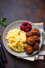 Swedish meatballs with mashed potato
