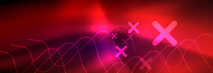 Glowing neon abstract lines, techno futuristic template