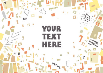 Vector template of rectangular card with  polygons and place for text. Beige palette