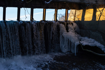 dam in winter