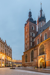 Naklejka na ściany i meble St Mary church and old city Krakow Poland
