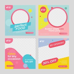 Food and cakes post social media template