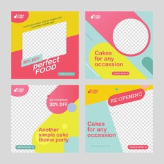Food and cakes post social media template