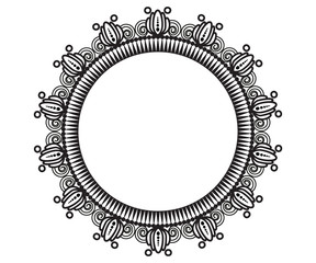 Circular pattern in form of mandala for Henna, Mehndi, tattoo, decoration