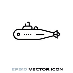 Submarine vector line icon