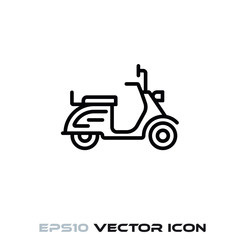 Fototapeta premium Scooter vector line icon