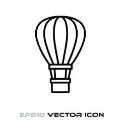 Obraz premium Hot air balloon vector line icon