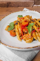 Italian Pasta with shrimp in tomato sauce