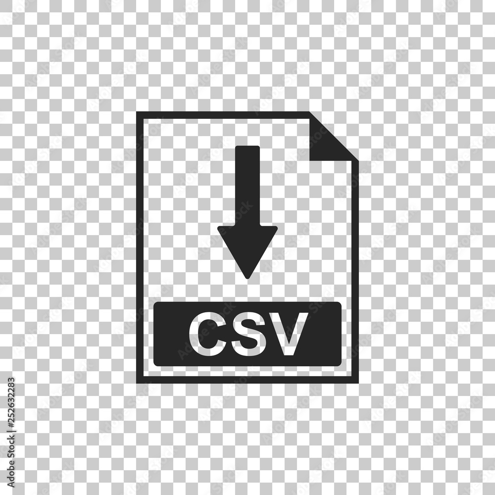 Fototapete csv file document icon. download csv button icon isolated on transparent background. flat design. ve