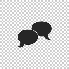 Blank speech bubbles icon isolated on transparent background. Flat design. Vector Illustration