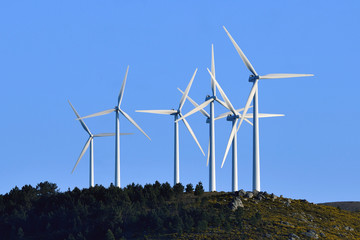 image of aeorogenerators or electric turbines