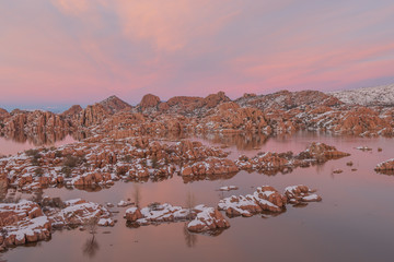 Winter Sunset at Watson Lake Prescott Arizona