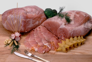 presentation of different types of meat
