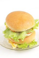 hamburger on white background