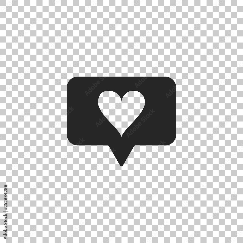 Poster like and heart icon isolated on transparent background. counter notification icon. follower insta. f