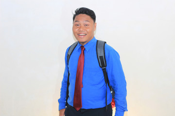 Fototapeta premium portrait of handsome men with various facial and hand expressions, the concept of strong work