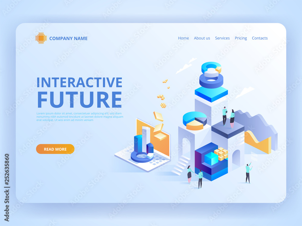 Poster interactive future innovation. experience of work, learning or entertaining on augmented reality.