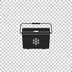 Cooler bag icon isolated on transparent background. Portable freezer bag. Handheld refrigerator. Flat design. Vector Illustration