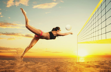 Female volley ball beach  player