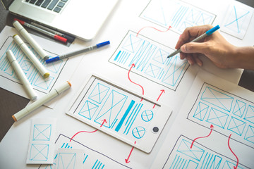 ux Graphic designer creative  sketch planning application process development prototype wireframe...